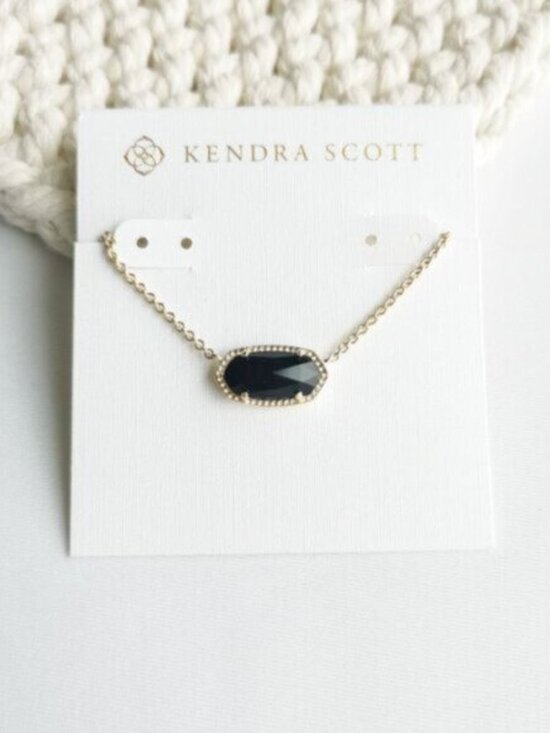 Kendra Scott Jewelry - Kendra Scott Elisa Gold Black Opaque Glass Necklace